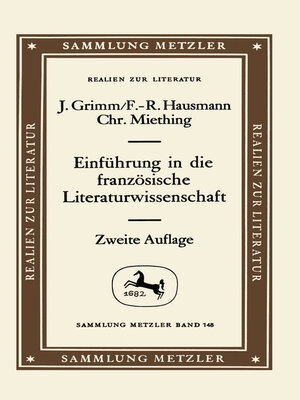 cover image of Einführung in die französische Literaturwissenschaft